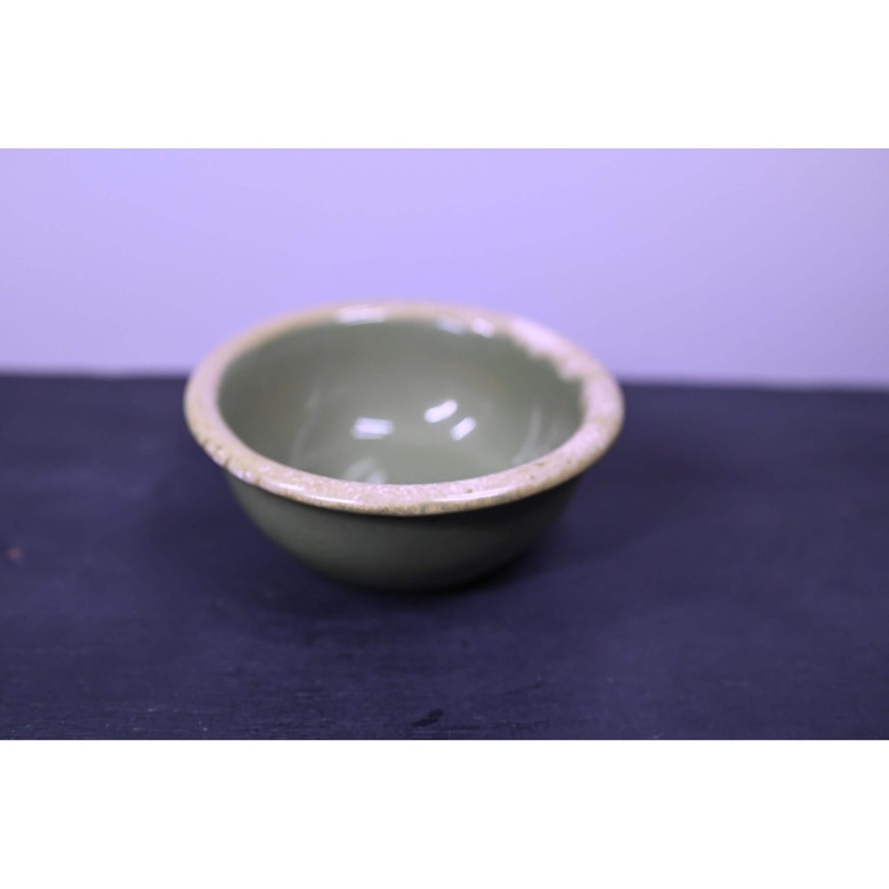 Vintage Hull Pottery Olive Green Drip Glaze Oven Proof Bowl 5.25 inch USA